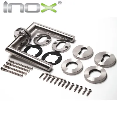 Ручка INOX GC 105 на круглых розетках Franfurkt черный — Дверные ручки INOX