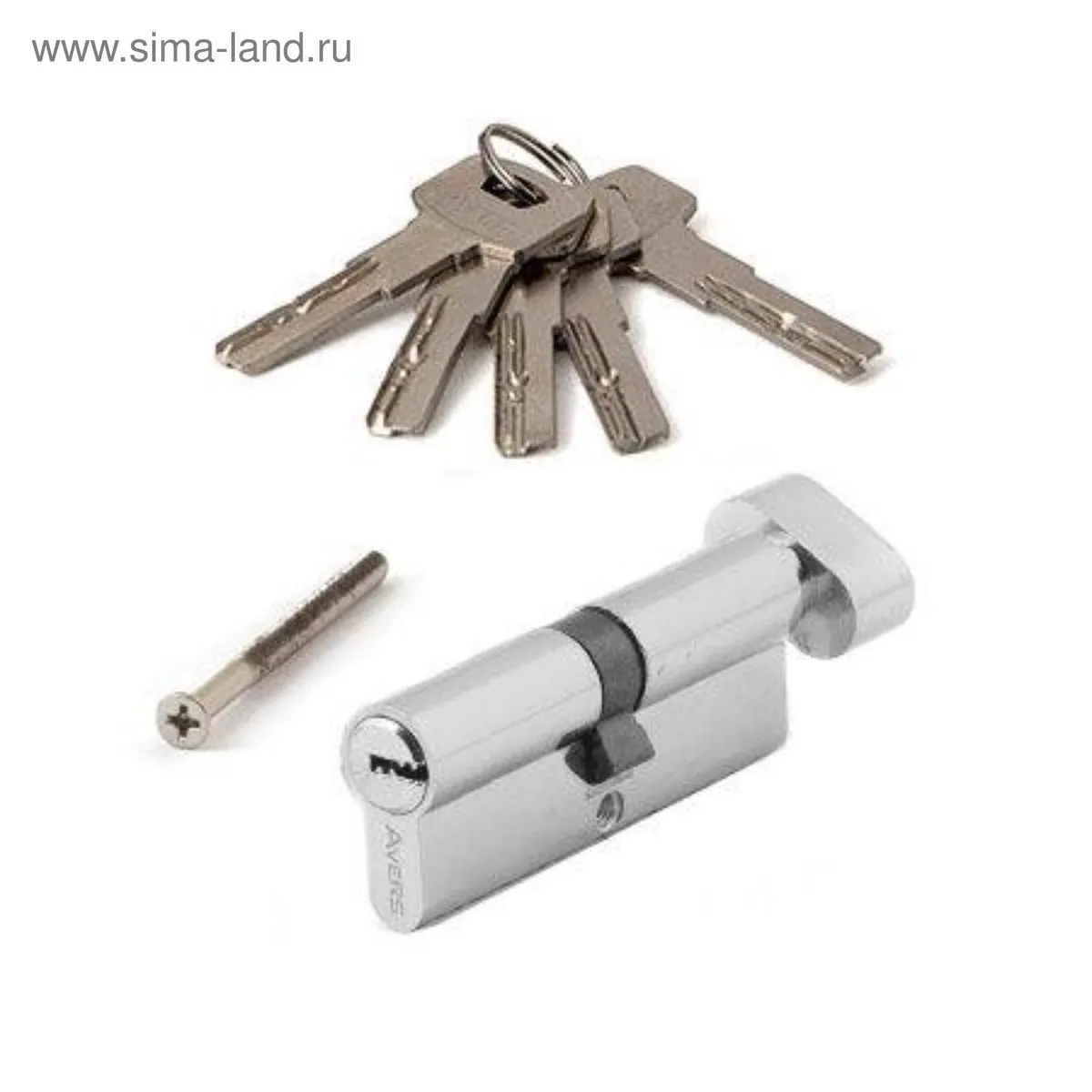 Цилиндровый механизм Avers 85 ключ/ключ 35/50 хром — Цилиндровые механизмы AVERS. Фото товара.
